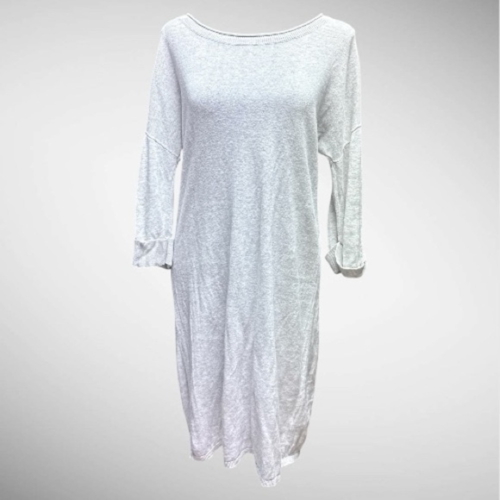 Garnet Hill Light Gray Linen Sweater Dress Size 2 - Picture 1 of 7